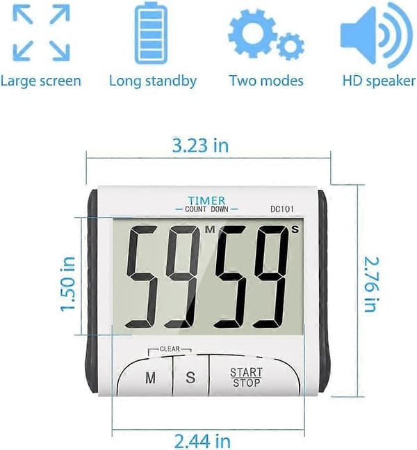 Køkkentimer, Elektronisk Magnetisk Digital Køkkentimer 24H Digital Timer med[J]