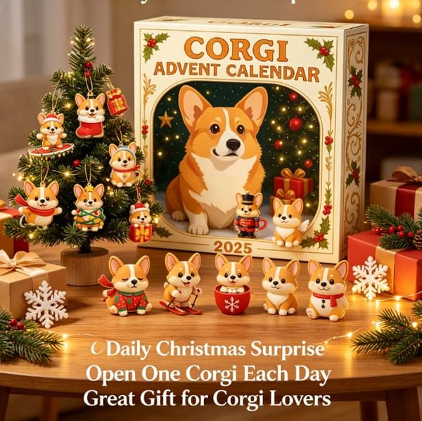 Corgi Adventskalender 2026, 24-dagers nedtelling til jul med søte Corgi samleobjekter (J)