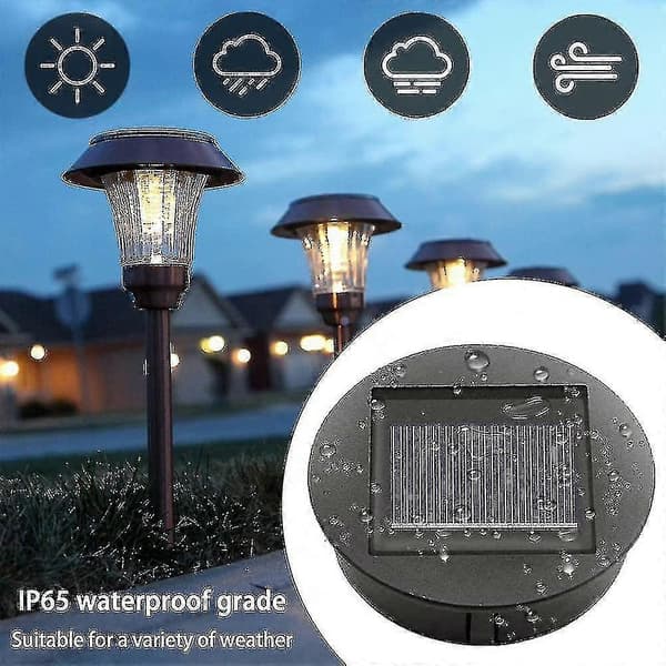 Solar Erstatningslys 4-pakning Solcellepanel Lokk Lantern
