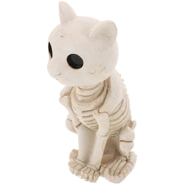 Halloween Kat Skelet Figur 13.5x7x5.5cm Bordpynt