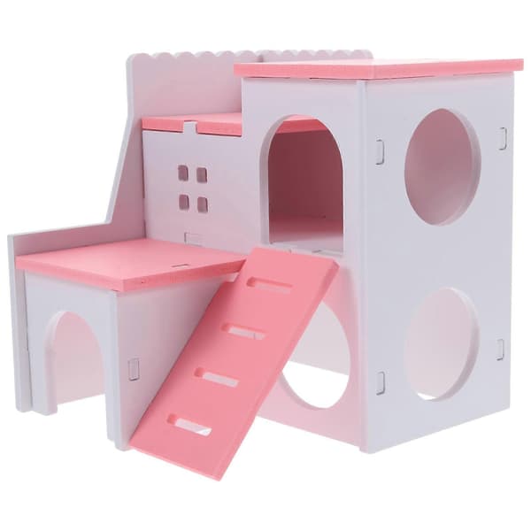 Hamstergjemmested Hus Rosa PVC for Små Kjæledyr Hamstere Gjemmested Hus Lekeplattform[J]