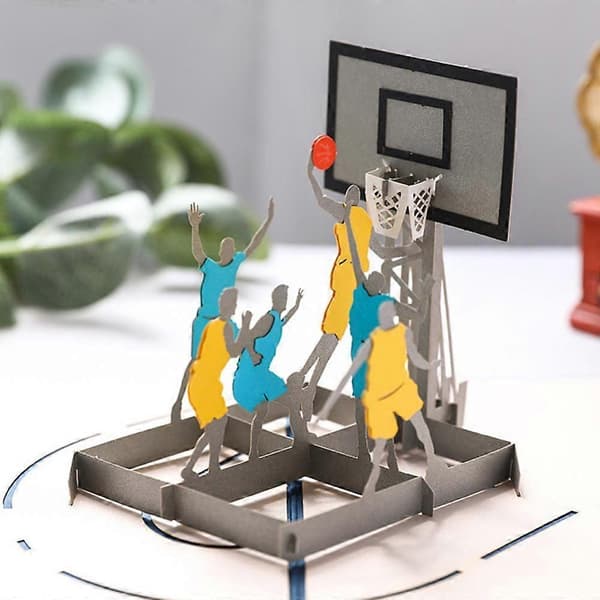 3D Stereo Gratulationskort Barnens Dag Presentkort Slam Dunk Skicka Pojkar Tackkort Julkort Tacksägelse Välsignelsekort[J] 1