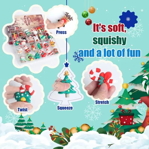 Jul Blind Box - 3D Dockhänge - Julkalender Nedräkningspresent - Julgransset (J)