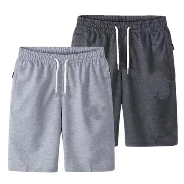 Cargo Shorts Elastisk Talje Tynde Løse Lomme Snøre Cargo Shorts Sort