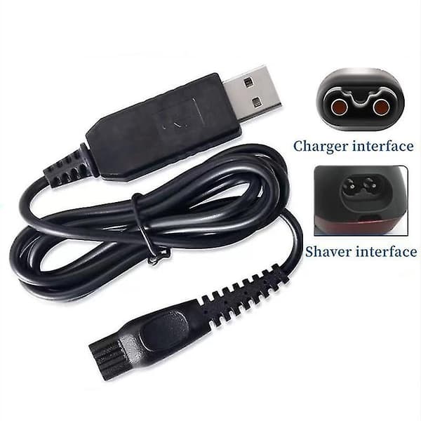 USB-ladekabel til Philips Series 5000 shaver trimmer opladerledning sort