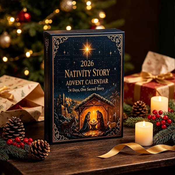 Julekrybbe-adventskalender til jul, 24 dages nedtælling med akrylpynt Sets