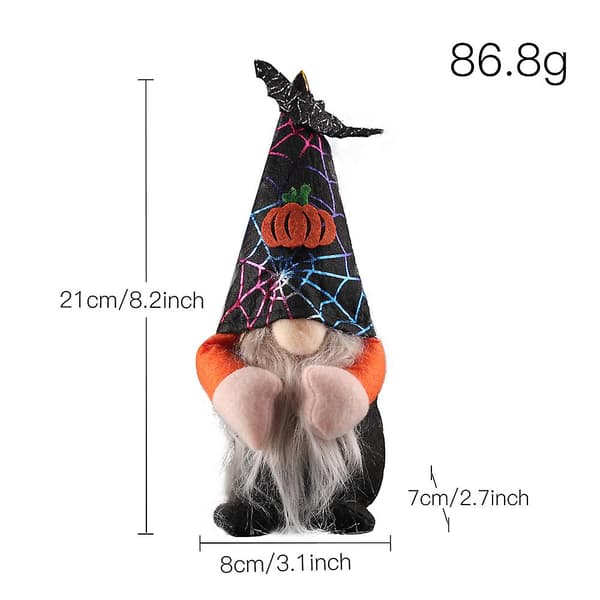 Lett Spider Gresskar Gnome Ornament Halloween Dekorasjon