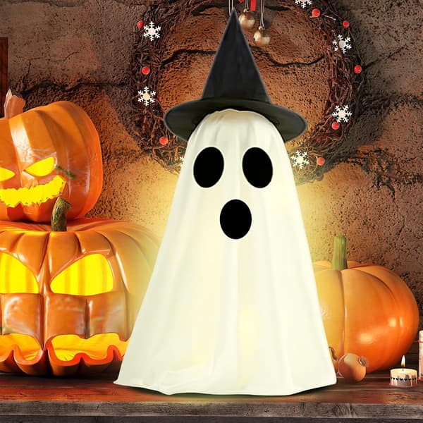 Halloween havepynt med lysende spøgelser, udendørs havepynt (J)
