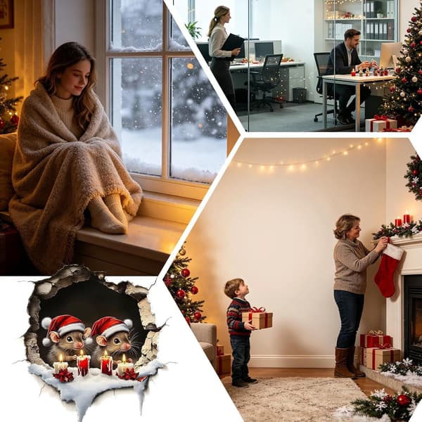 Jul Tomten Väggdekal Sprickeffekt (JJ)