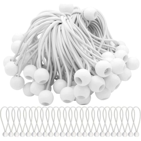 AIMOONSA 50-pak elastiske spændere, elastiske snore med kugler, elastiske snore, elastiske kugler til telte, bannere og presenninger[J]
