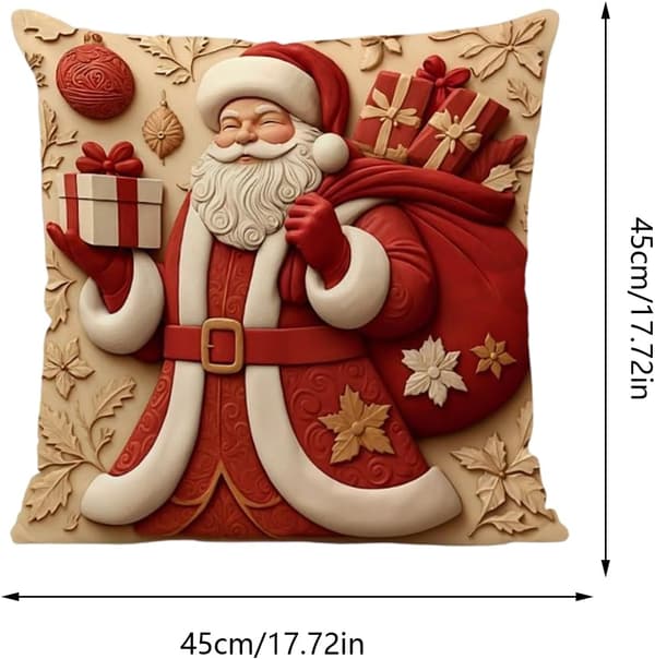 Julörngott (4 delar, fyllning ingår ej) 45 cm, broderade örngott, kuddfodral (J)