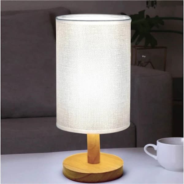 Kontroll Bordslampa för Sovrum, Trä, 3-vägs Dimbar Sänglampa