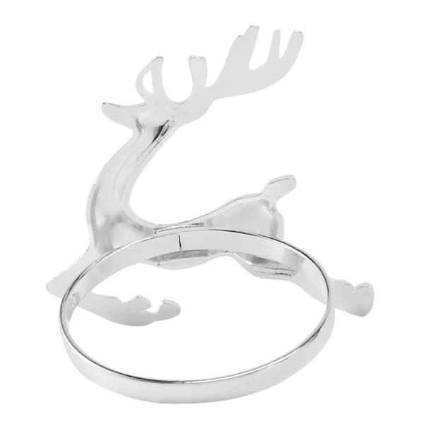 6 stk. servietringe i hjorteform, dekorative bordservietringe til julebryllupsfester hverdag [J] Silver