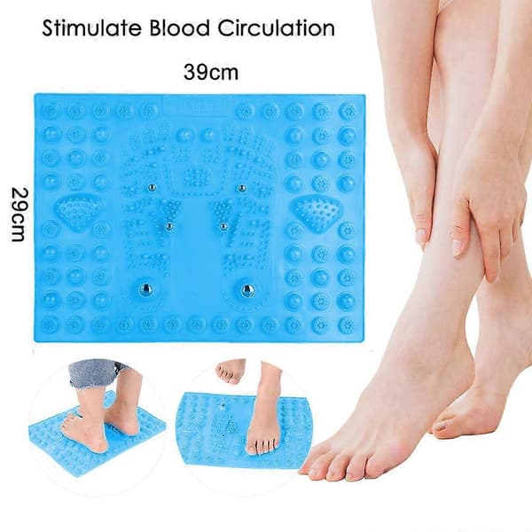 Massage Mat Wonder, överlappande noder, överlägsen dränering, idealisk för badrumsanvändning Blue