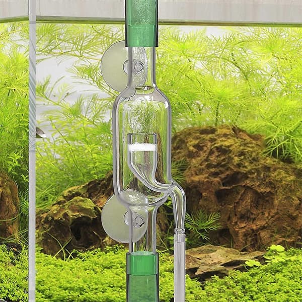 Glas Inline CO2-diffusor för akvarieväxter för tank bekväm fixering med sugkoppar 80% CO2-upplösningshastighet 2 storlekar L[J] L