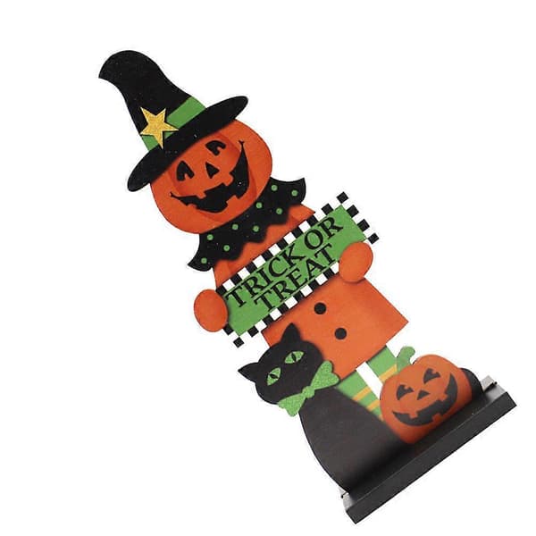 Träpumpaprydnader 3-pack skrivbordsdekoration Halloween