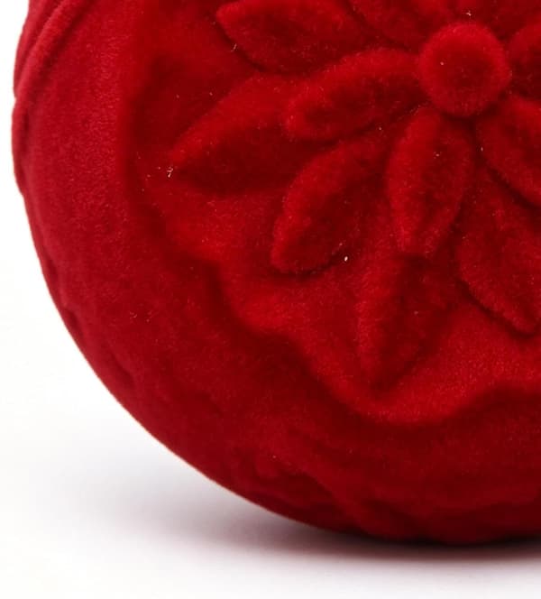 Julkulor Set med 9 Okrossbara Flockade Ornament 8 cm Diameter (JJ)