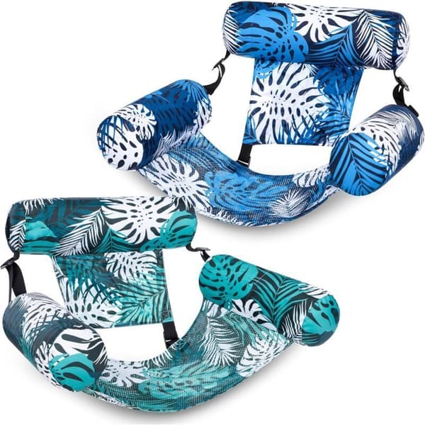 Uppblåsbara poolflottar för vuxna. Set med 2 flytande solstolar. Uppblåsbara poolnudlar.