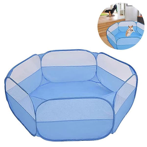 Bärbar ventilerande transparent lekhage Blue