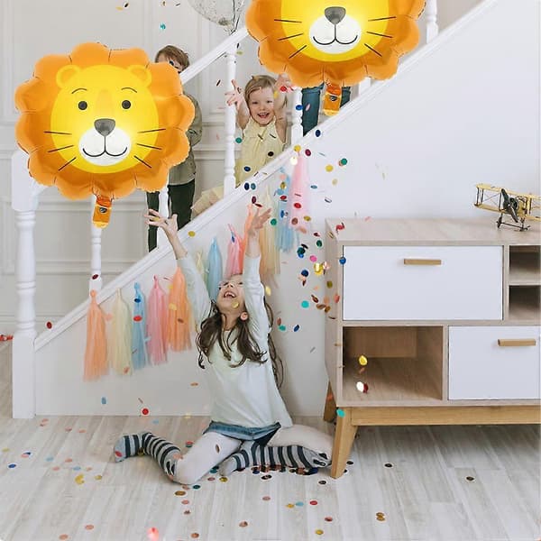 10 stk løveballong dekorative festballonger til bursdag gul folie