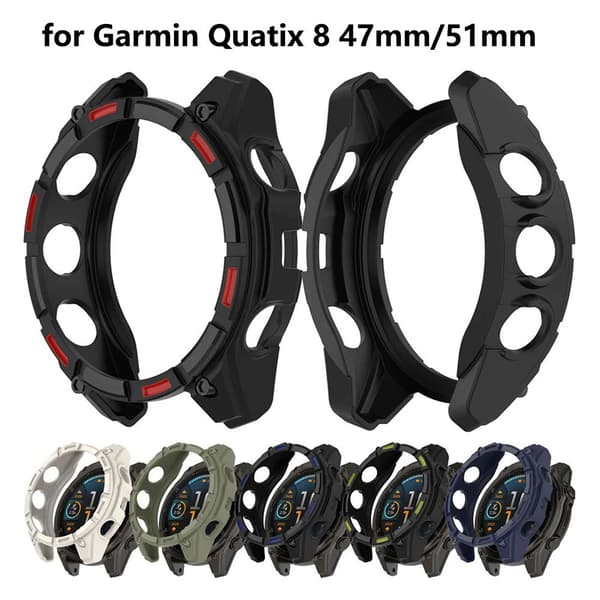 Beskyttelsesetui til Garmin Quatix8 47mm (Sort-Rød)[J]