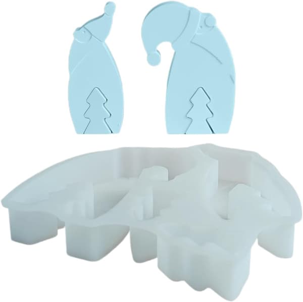 Silikoneforme til jul, julemands silikoneforme til jul, DIY gipsforme (J)
