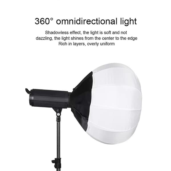 2 stk. 35 cm Globe Lantern Softbox Mount Quick Ball Diffuser Ring Blødt Lys Modifier til Filmproduktion, Videooptagelser[J] Black & white