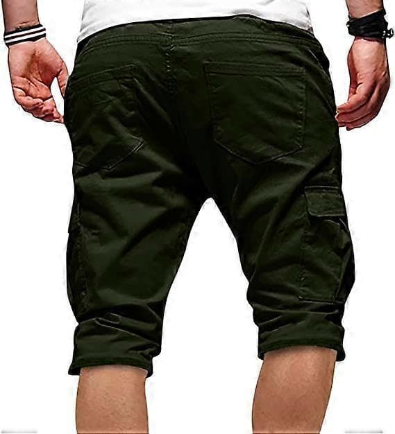 Cargo-shorts til mænd, afslappede sommer-shorts til mænd, afslappede patchwork-lommer, overalls, sports-værktøjsshorts [J]