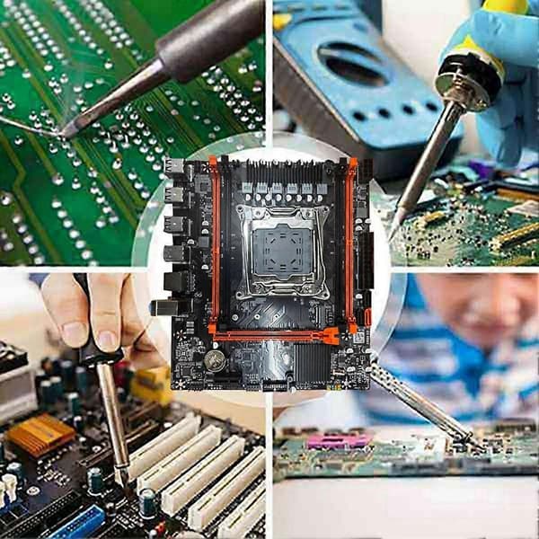 X99 D4 Stationär Moderkort+Switch Kabel B85 LGA2011-3 4X DDR4 REG ECC RAM-platser M.2 PCIE SATA3.0 X99 Spelmoderkort[J]