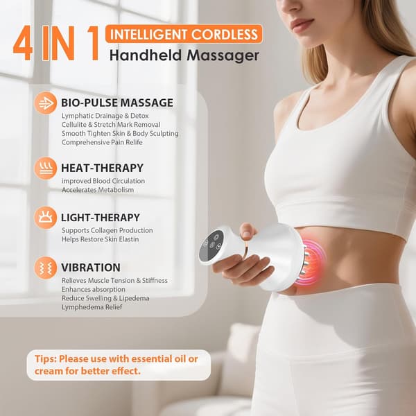 4-i-1 Lymfedrænage Massager – Dybdegående Massage til Krop & Cellulite