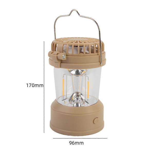 Udendørs Multifunktionel Solcelleopladelig Ventilator LED Campinglys Lommelygte FAN0927