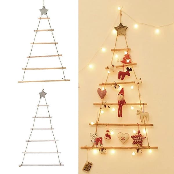 DIY Julgran Trä Väggdekoration Årsdekoration, Vit[J]
