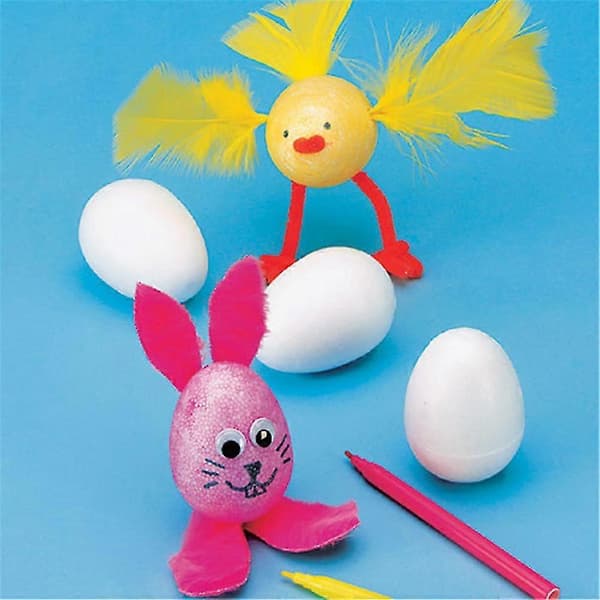 12 st EPS påskägg DIY Målning Graffiti Ornament Barn Påskleksaker Dekoration Barn Handmålade Leksaker (8cm)[J]