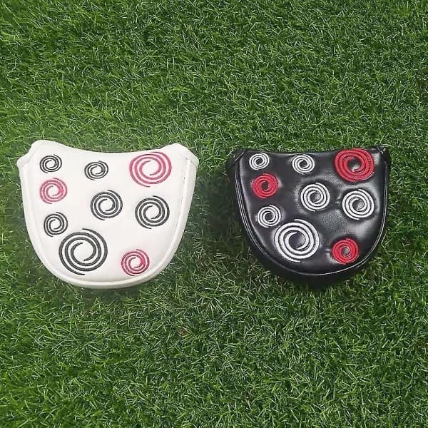Golf Head Guard Golf Mallet Putter Beskyttelse Læder Head Guard Magnetisk Lukning Simpel Sort