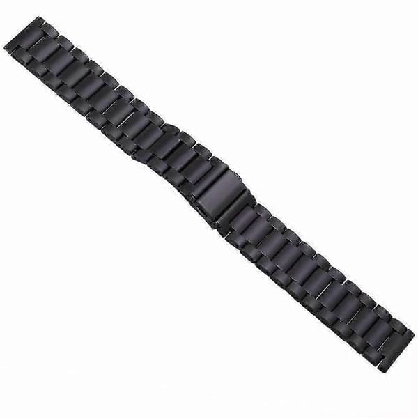 24 mm udskiftningsrem i rustfrit stål til ur - sort [MI][J]