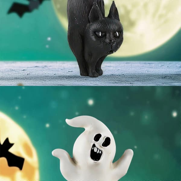 Halloween Miniatyr Heksestatue Ornament Samleobjekt
