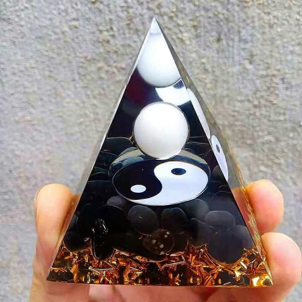 Krystal Kugler Orgon Pyramide Obsidian Sten Beskyttelse Krystaller Chakra Meditation Pyramide Energi Generator Healing Sten