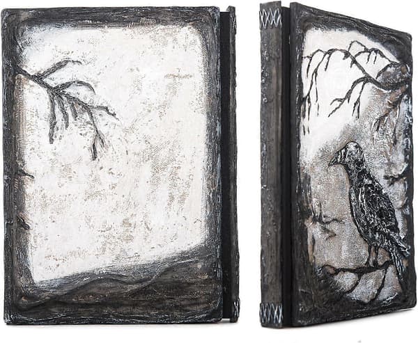 3D Relief Notesbog Journal Skrive Præget Notesbog Journal Håndlavet Daglig Notesblok Antik Rejsedagbog (7.3\" x 5.1\" (Sort-krage)[J]