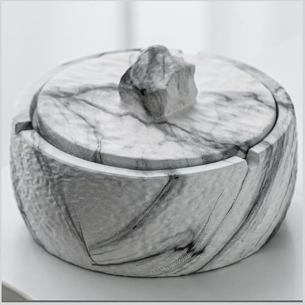 Marmor Stöldskydd Askkopp 11,7cm x 7,6cm med Lock