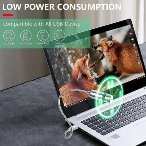 Mini USB klockfläkt. USB-klockfläkt med tidsvisning för stationära datorer.[J]