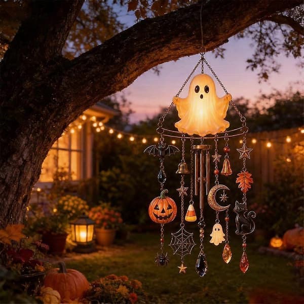 Halloween Spøgelse Hængende Dekoration - Vindklokke Glow