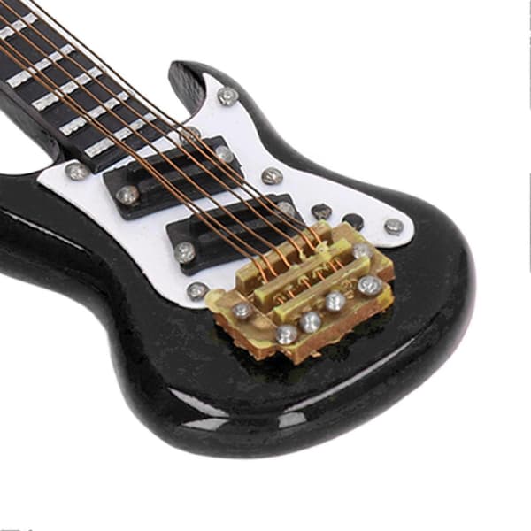Miniatyr Elektrisk Gitarr Kylskåpsmagnet Utsökt Hantverk Resin Gitarrformad Kylskåpsmagnet Svart