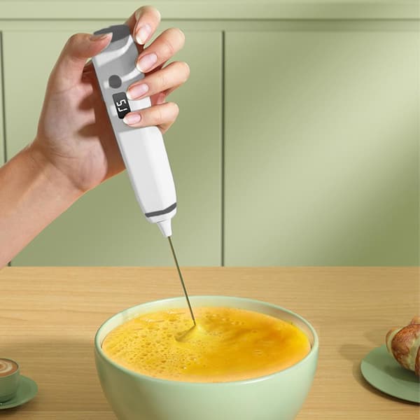 Mini trådløs mælkeskummer 3 hastigheder genopladelig kaffepisker (JJ)