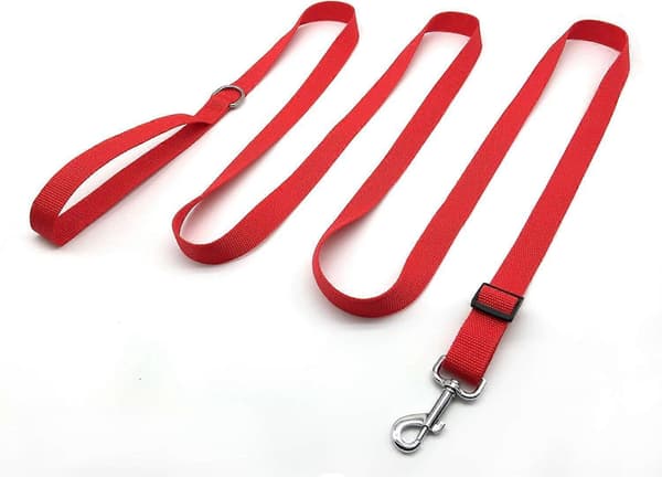6FT/ 10FT Justerbart Hundebånd, Nylon Hundebånd for Mellomstore Store Hunder10FTRød[J]