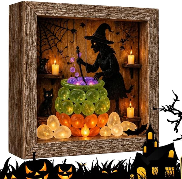Generisk Halloween LED-lysboks, skræmmende samleobjekt (J)
