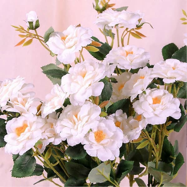 7 Hoveder Kunstig Blomst Simulation Blomsterbuket Til Boligindretning (Hvid)