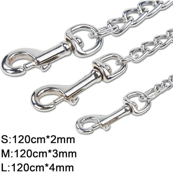 Kedjehundkoppel Stålkoppel Metall Hund Solid PU Läderhandtag, Fo