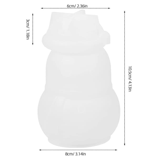 DIY opbevaringsflaskeform snemandskrukke silikoneform 1 sæt med låg[J]