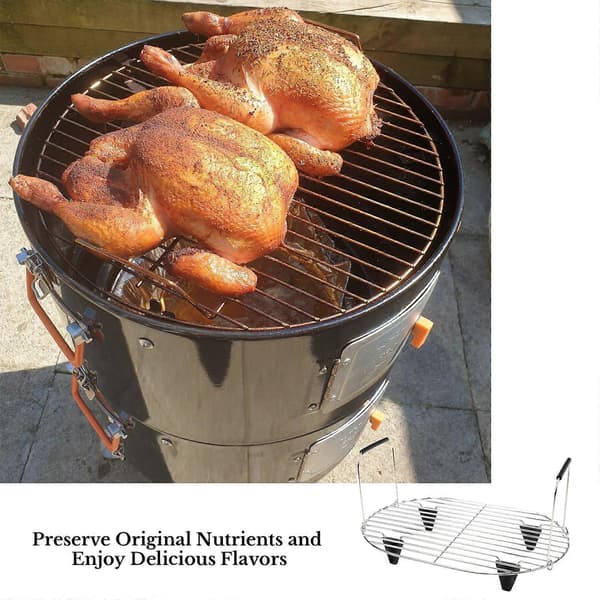 Justerbar kogerist med silikonefødder, slow cooker-rist i rustfrit stål, velegnet til 8,5 Quart slow cooker Multicolor