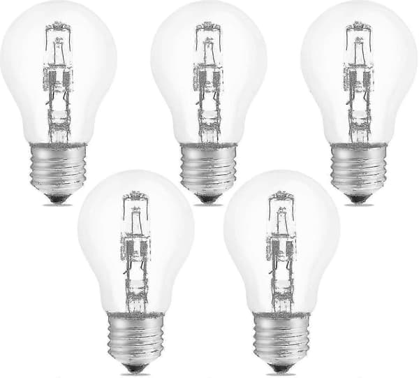 Halogenpære E27 A55 42w Dimbar, Ac220-240v, 650lm Varmhvit 2700k, Transparent E27 Halogenkule [MI][J]